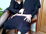 Pulled out a dick in front of a luxury milf in waiting room